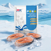 荷裕食品 智利冷冻轮切三文鱼扒(银鲑)净重600g带刺带骨带鳞生鲜水产海鲜鱼
