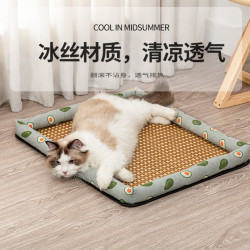 宠物夏季凉垫小猫窝藤编凉席小狗垫子泰迪凉席窝狗窝猫窝降温床垫
