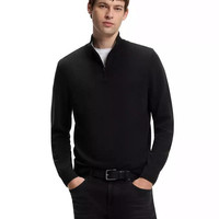 HUGO BOSS Men's Wool-Cashmere Zip-Neck Regular-Fit Sweater