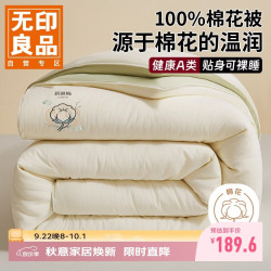 无印良品 A类100%新疆纯棉花被子四季通用2x2.3米6斤被芯双人棉被