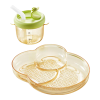 亲子出游：babycare 宝宝餐盘 PPSU材质 欧泊粉 餐盘杯碗2件套