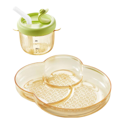 babycare 宝宝餐盘 PPSU材质 欧泊粉 餐盘杯碗2件套