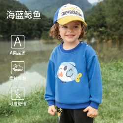 欧孕 儿童卫衣秋季男童女童2026新款卡通衣服宝宝圆领连帽长袖上衣