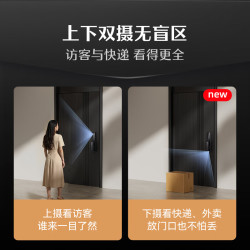德施曼 D200 上下双摄猫眼人脸 典雅黑 智能锁