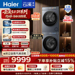 海尔 云溪5.0 D1系列 XQG100-BLE7AD1U1+GA100-SZ7AD3U1 热泵式洗烘套装 极夜灰