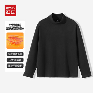 红豆 抗菌除螨双面绒德绒高领保暖打底衫 黑色 L