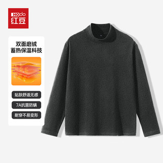 红豆 抗菌除螨双面绒德绒高领保暖打底衫 黑色 L