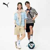 彪马 休闲短袖POLO衫男女条纹纯棉舒适运动T恤633857彪马puma官方奥莱