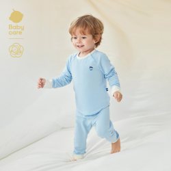 babycare 山茶花女童睡衣套装秋冬宝宝家居服男童睡衣儿童睡衣睡裤