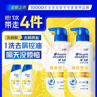海飞丝 去屑止痒控油洗发水500g*2+80g*2洗头膏洗发露套装男女士京东自营