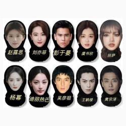 KYODO 鲸美多明星美女头套3D搞怪面具人脸恶搞网纱面罩仿真人脸装扮搞笑 二个装-LZ