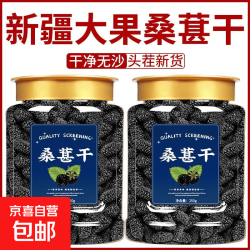 京喜 新货正宗新疆野生特级桑葚干黑桑椹干免洗无沙新鲜果干泡水即食 精选桑椹干 100g*1罐 [罐装]