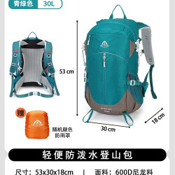 艾王 户外登山包轻量化30升大容量背负系统双肩包耐磨防泼旅行背包