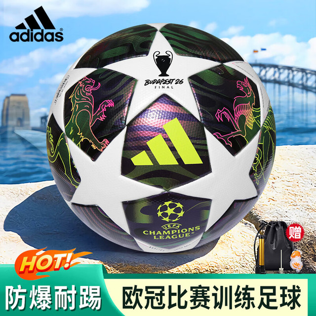 阿迪达斯 UCL LGE F 欧冠比赛训练用足球5号足球 JX9095