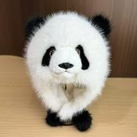 亲子时光：熊猫帽子百搭毛绒可爱冬天保暖