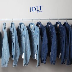 idlt 男款 重磅水洗修身牛仔夹克外套工装大码欧美简约潮 牛仔衣
