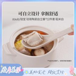 staub 珐宝 家用陶瓷自立餐勺套装饭勺餐勺汤勺甜品精致勺子