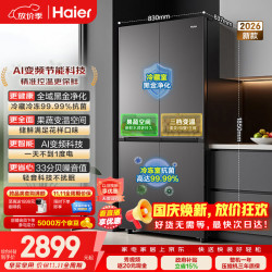 海尔 小红花系列 BCD-545WGHTDEDB7U1 风冷十字门冰箱 545L 博卡灰