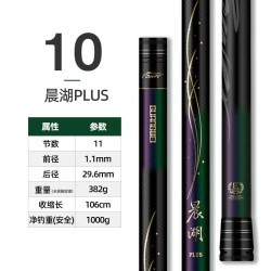 光威 晨湖plus版大炮竿打窝草洞碳素超轻超硬长节12/13米台钓鱼竿