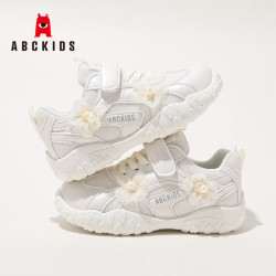 ABCKIDS 儿童纯色花朵运动鞋休闲鞋  米色