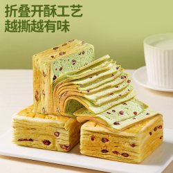 盼盼 抹茶红豆千层吐司面包400g