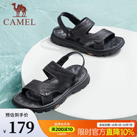 骆驼 G13M211017 磨砂牛皮两穿凉拖 黑色 42