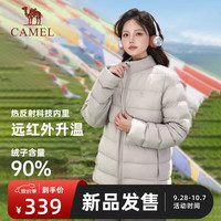 骆驼 火炉羽绒服冬季新款女装3A抗菌抗静电90绒子立领排骨轻薄羽绒外套