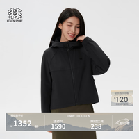 户外徒步：KOLON SPORT 透湿防泼水防风 女士软壳夹克 黑色BK