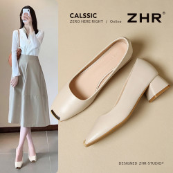 ZHR则则单鞋女2026秋季法式气质软底浅口玛丽珍鞋女士百搭宴会鞋