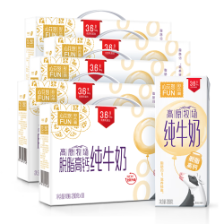 雪兰 原牧场脱脂高钙纯牛奶3.6g蛋白200g*10盒*5箱