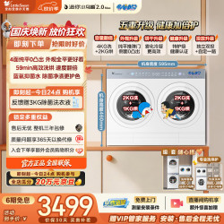 小天鹅 迷你小乌梅2.0Max 双筒分区洗 4KG洗涤+2KG烘干 TNDD40-09AID