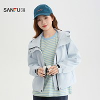 三福 单外套2026秋季抽绳连帽口袋设计时尚户外夹克女装531817