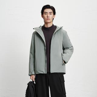 太平鸟 男装冬季连帽纯色短款轻薄保暖羽绒服