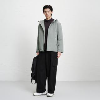 太平鸟 男装冬季连帽纯色短款轻薄保暖羽绒服
