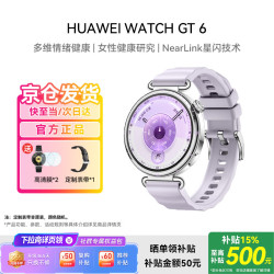 华为 WATCH GT 6 智能手表 多维情绪健康 全新骑行体验 41mm 流光紫