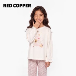 瑞德酷普 redcopper童装女童2026新款秋季睡衣蛋糕小熊可爱长袖家居服套装