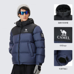骆驼 羽神短款羽绒服热反射升温保暖加厚连帽面包服 734CA6B605B5