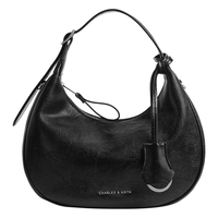 CHARLES & KEITH CK2-40840659-A 时尚手提HOBO单肩包 黑色 S