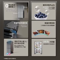 博世 十字门一级503L冰箱清风净味大容量家用0.4cm安心平嵌入EB97C