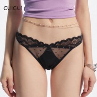 翠闺 「CG」新款轻奢蕾丝纯欲内裤女辣妹钻饰波点网纱高级女生三角裤