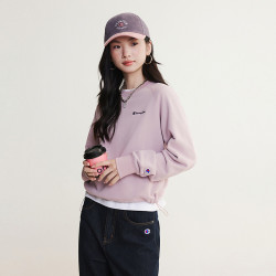 Champion 冠军卫衣女2026秋季新款纯色插肩袖修身休闲圆领套头上衣