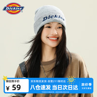 Dickies 品牌保暖针织帽子男士毛线帽女滑雪冷帽骑行防风防寒护耳帽灰色