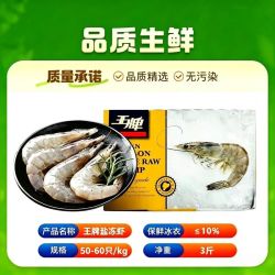 墨彤 原装进口王牌盐冻大虾鲜活超大对虾速冻厄瓜多尔白虾海虾商用5060