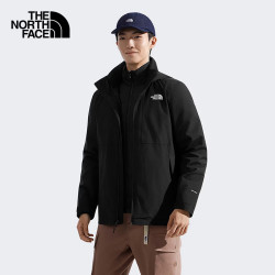 北面 冲锋衣男羽绒内胆三合一户外防水保暖88RK 黑色/4H0 XL