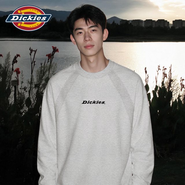 移动端：Dickies 长袖T恤2026秋季新款美式重磅解构拼接男士t恤休闲体恤衫