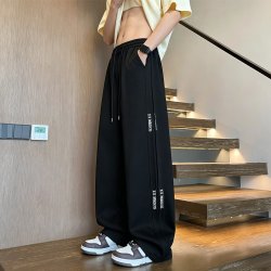 fizze 裤子男春秋季2026新款运动休闲裤美式潮牌青少年宽松阔腿直筒长裤