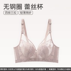 芬腾 无钢圈蕾丝聚拢防下垂文胸