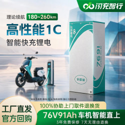 闪充智行 76V91Ah九号极核小牛雅迪台铃电瓶车电池 76V91Ah单电池（适配72V电动车）