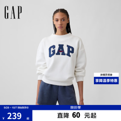 Gap 字母logo绣圆领卫衣
