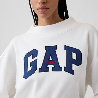 Gap 盖璞 女装 Logo刺绣圆领卫衣 白色 L码